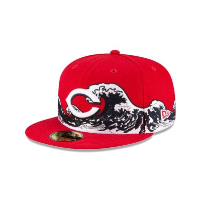 Cincinnati Reds Gorra | New Era MLB Wave 59fifty Fitted Cap Mexico - Rojos